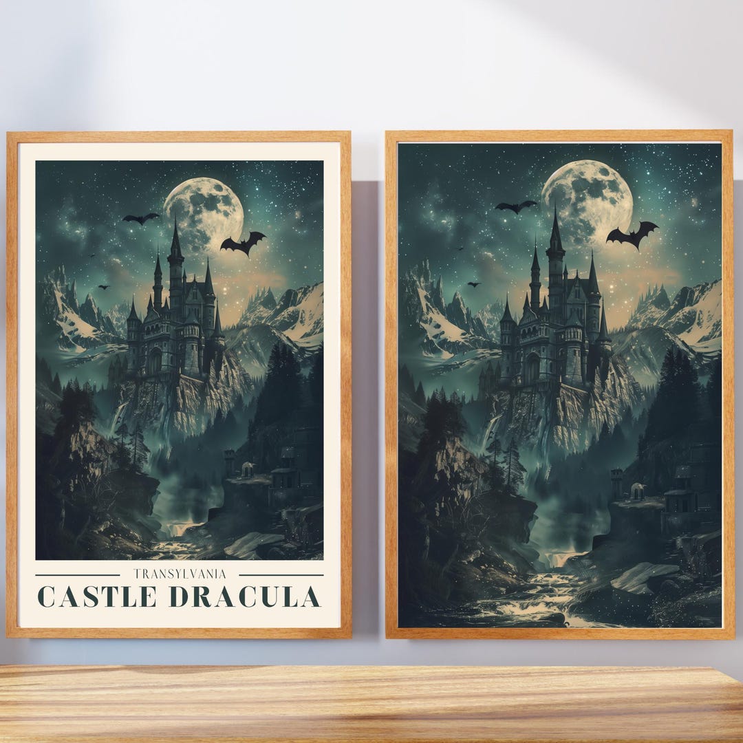Castle Dracula Art Print Gothic Castle Digital Download Dark Academia ...