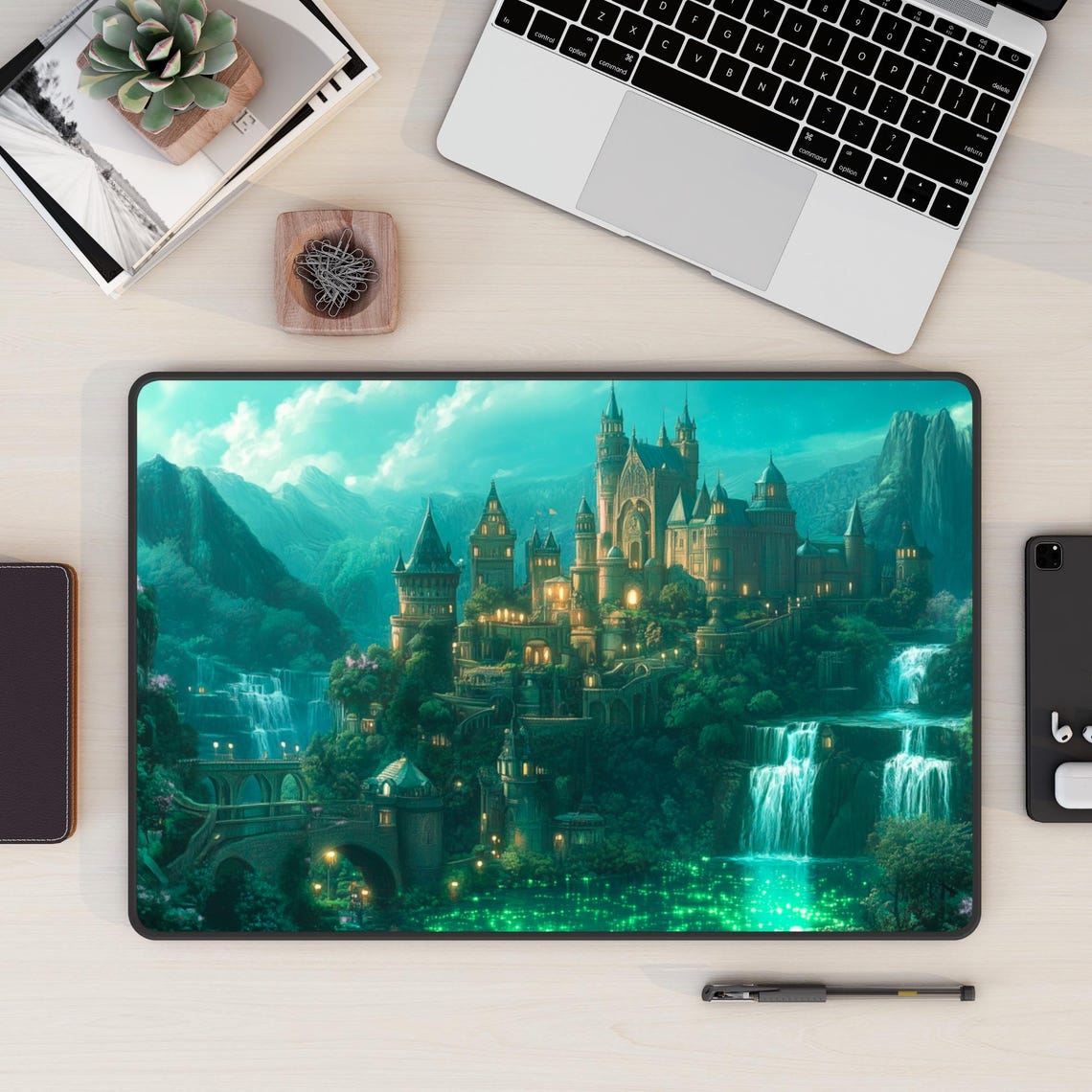 Fantasy Castle Desk Mat Fantasy Mouse Pads Bookish Desk Mat XXL Laptop ...