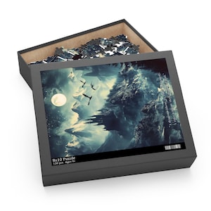 Fourth Wing Puzzle Basgiath War College Jigsaw Puzzle Dragon Rider Art Bookish Merch Book Nook Kit Gift for Book Lovers Book Room Decor image 1