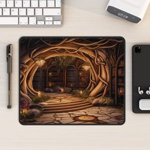 Magische Buch Nook Maus Pad Bibliothek Mousepad Bookish Merch Fantasy Liebhaber Geschenk Buch Liebhaber Geschenk für sie Ästhetische Schreibtisch Dekor Stilvolle Maus Matte