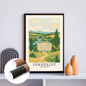 Pemberley Stolz und Vorurteil Gedrucktes Poster Jane Austen UNGERAHMT Wandkunst Bücherwurm Poster Vintage Wandkunst Buch Nook Cottagecore Kunstdruck