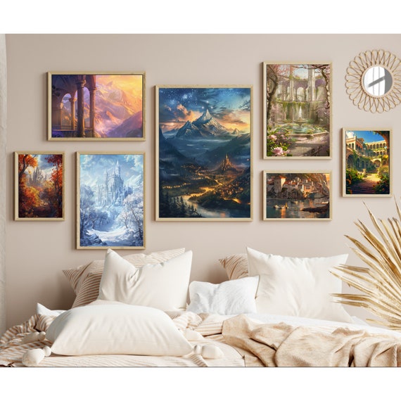 Prythian Courts Gallery Wall Art, ACOTAR Art Digital Print, Night Court, Velaris Print, Bookish Wall Art, Sara J Maas Printables, Booktok