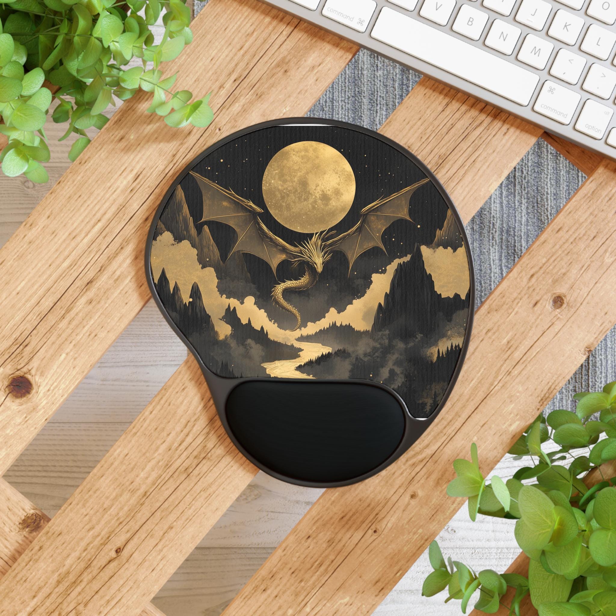 リストレスト付きドラゴンマウスパッド：ゴシックファンタジー