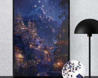Rompecabezas ACOTAR Velaris Art, Rompecabezas ACOTAR de fantasía con imágenes, Merchandising literario de la Ciudad de la Luz Estelar, Idea de regalo literario, Decoración estética para la habitación de los libros