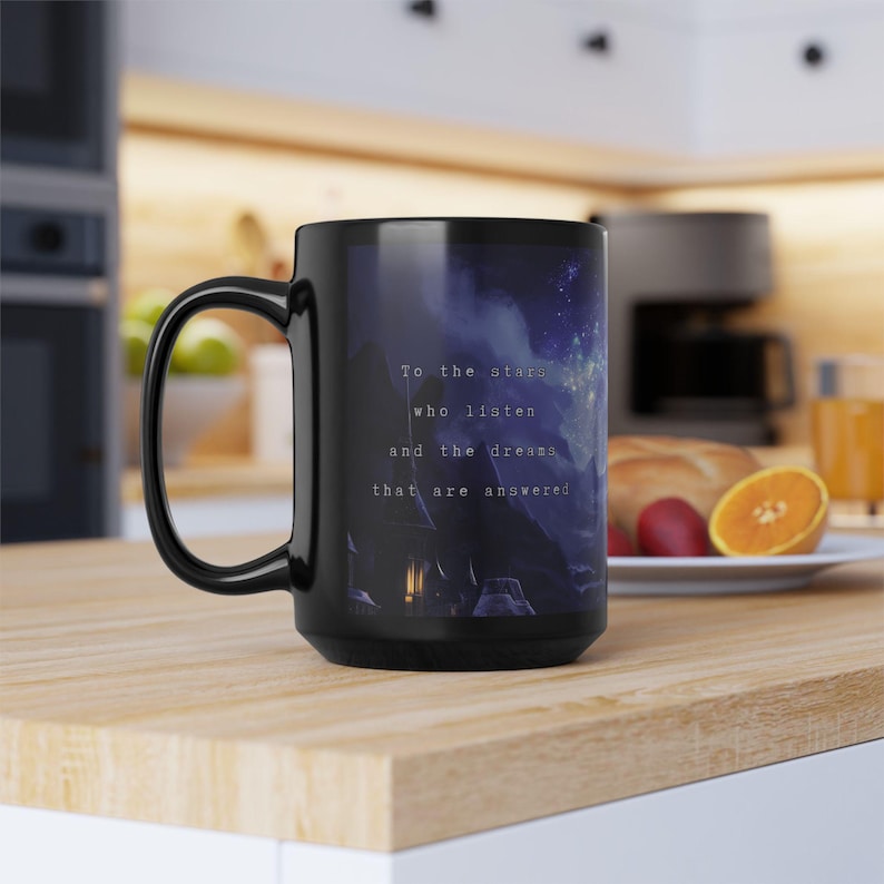 Velaris Keramik Becher. Acotar inspirierte Kaffeetasse, individuell gestaltete Büchertasse, Night Court, Book Nook Kit Bild 6