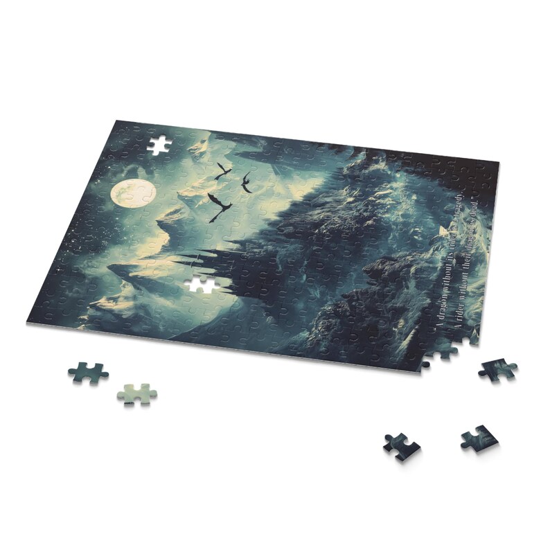Fourth Wing Puzzle Basgiath War College Jigsaw Puzzle Dragon Rider Art Bookish Merch Book Nook Kit Gift for Book Lovers Book Room Decor image 6