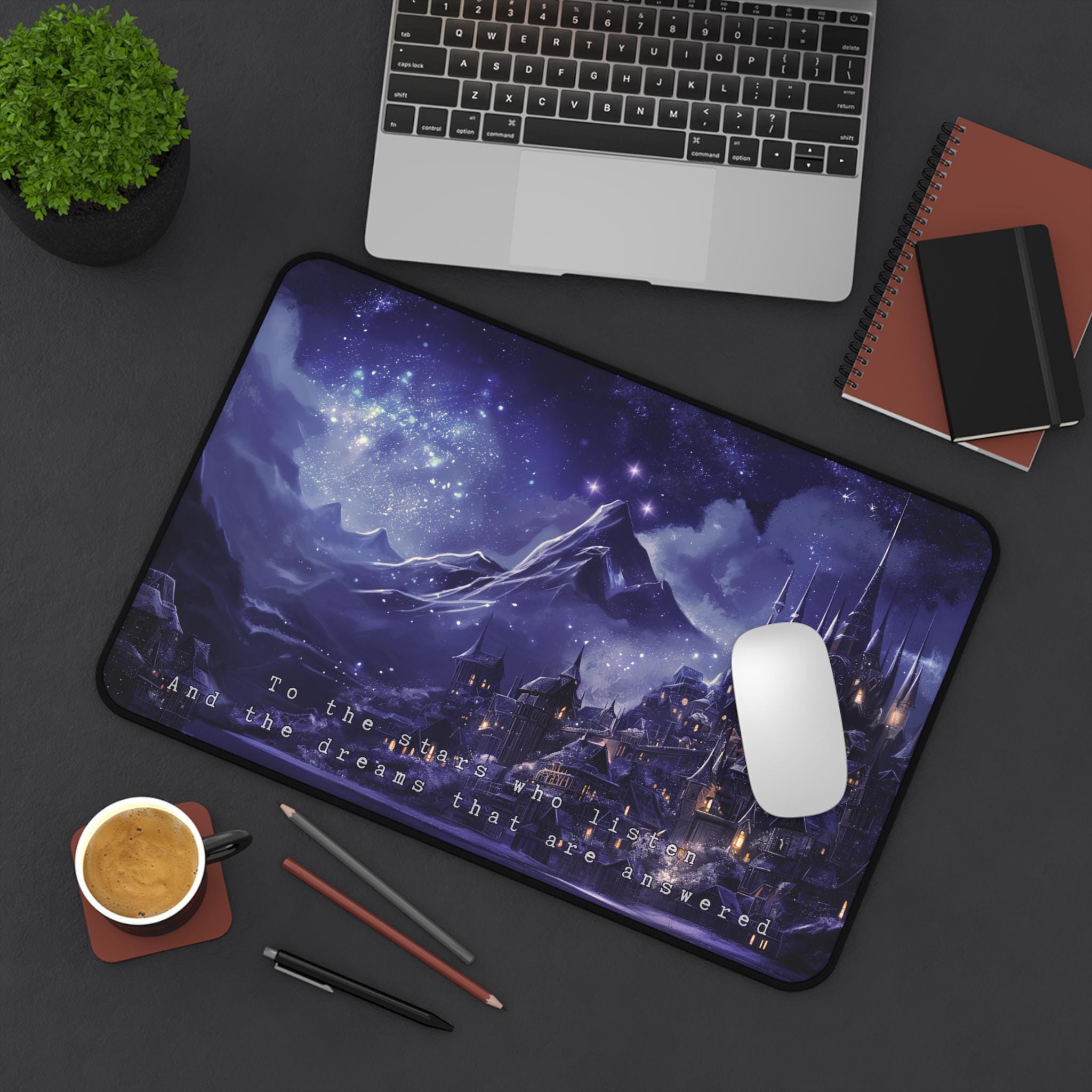 Tappetino Da Scrivania XL 80x30 Cm Acotar Fantasy: Tappetino Per Mouse E Tastiera Estetico Con Tema Night Court, Morbido E Antiscivolo, Per PC E Laptop - 2