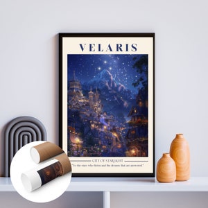 Acotar Print Poster Velaris Kunst Gedrucktes Poster, UNGERAHMT Wand Kunst Poster, Bookish Merch, Book Nook Kit, Sara J Maas Buchliebhaber Geschenk