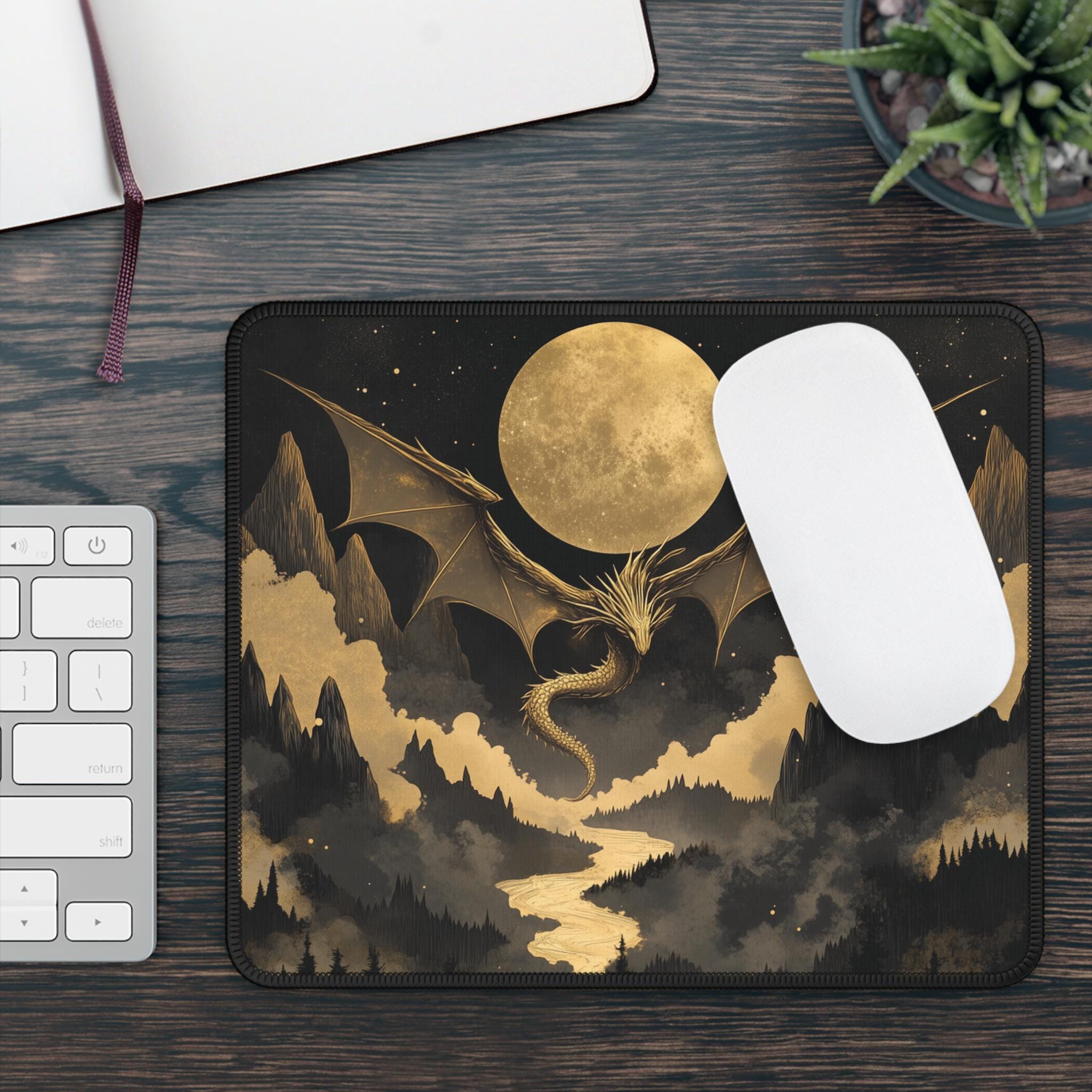 Fantasy Dragon Desk Mat Enchanting Workspace Decor Fourth Wing Inspired ...