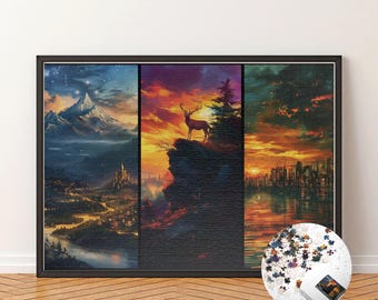 Acotar Maasverse Puzzle de Velaris, Terrasen y Lunathion, ACOTAR Puzzle Trono de Cristal Regalo Bookish Jigsaw Puzzle Booktok