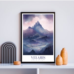 Velaris Print Poster Acotar Fan Art UNFRAMED Velaris Art Print City of Starlight Bookish Merch Booktok