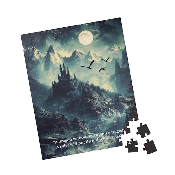 Fourth Wing Puzzle Basgiath War College Jigsaw Puzzle Dragon Rider