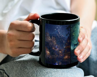 Acotar inspiriert Becher, Maasverse Becher, Fantasy Kunst Becher, Bookish Merch, schwarze Kaffeebecher