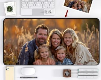 Personalized Photo Desk Mat Custom Mouse Pad Personalized Gift Personalized Desk Mat Home Office Decor Aesthetic Keyboard Mat Valentine Gift