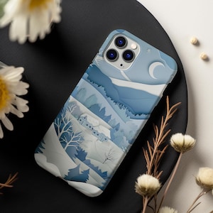 Winter Wonderland Phone Case, Cozy Holiday Gift, Ski Lover Accessory, Snowy Cottage Aesthetic Cover, Winter Gift for Her, Iphone Case