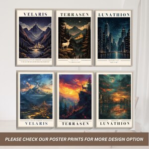 Throne of Glass Printed Poster Acotar Printed Poster Crescent City Poster, UNFRAMED Wall Art, Terrasen Lunation Velaris, Book Nook Corner image 9