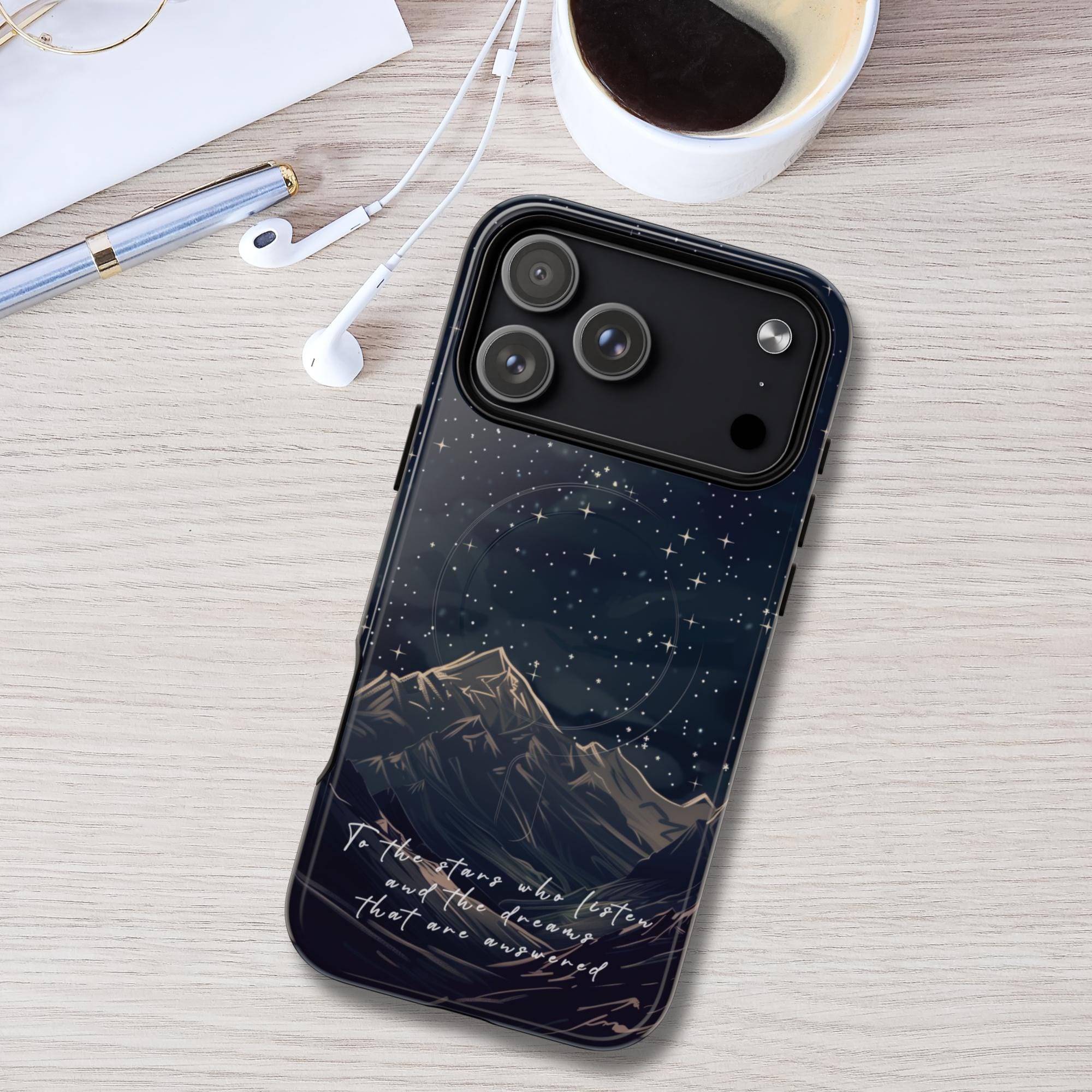 MagSafe® Acotar風スマホケース、星空アート、ブックライクなiPhone