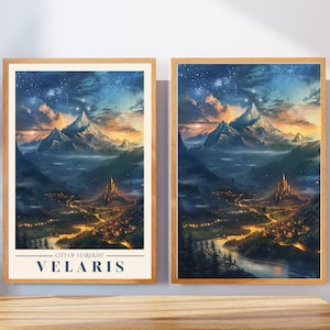 Impresión digital de Velaris Descargas digitales Impresión artística de Night Court Imprimibles Impresión de Acotar Ciudad de la luz de las estrellas Arte mural literario Booknook Corner Booktok