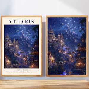 Velaris Druck Digitaler Download Acotar Kunstdruck Druckbare Nacht Hof Druck Sternenlicht Stadt Buchkunst Booknook Ecke Booktok SJM