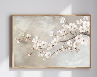 Sakura Digitale Wandkunst Japandi Digitaler Download Cottagecore Wanddeko Geschenk für Naturliebhaber Japanische Deko Minimalistisches Zen Geschenk Einweihung