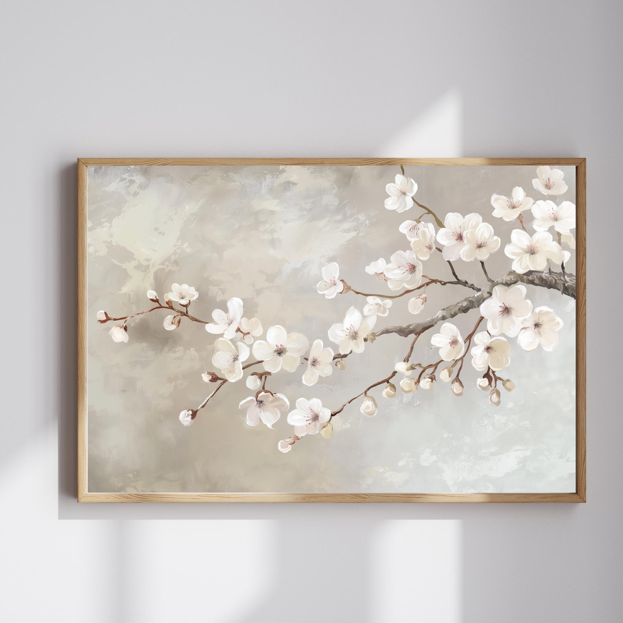Sakura Digital Wall Art Japandi Digital Download Cottagecore Wall