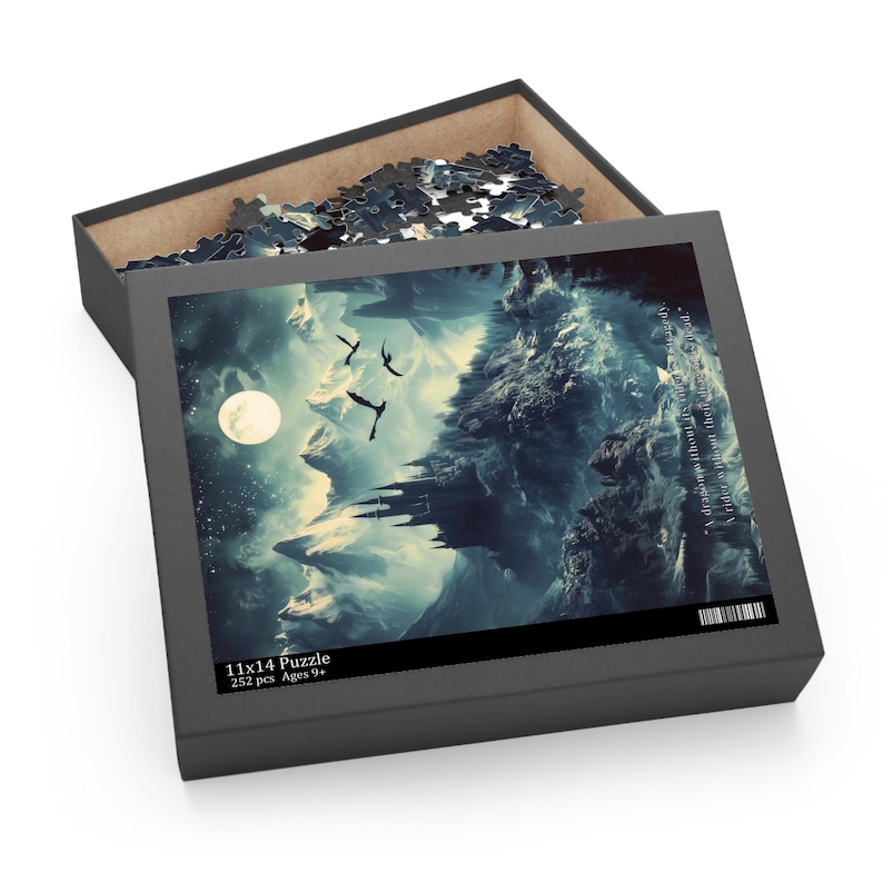 Fourth Wing Puzzle Basgiath War College Jigsaw Puzzle Dragon Rider Art Bookish Merch Book Nook Kit Gift for Book Lovers Book Room Decor image 2