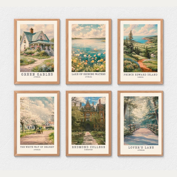 Green Gables Inspired Gallery Wall Art Travel Photo Vintage Wall Decor Digital Download Anne with an E Bookish Printable Wall Art