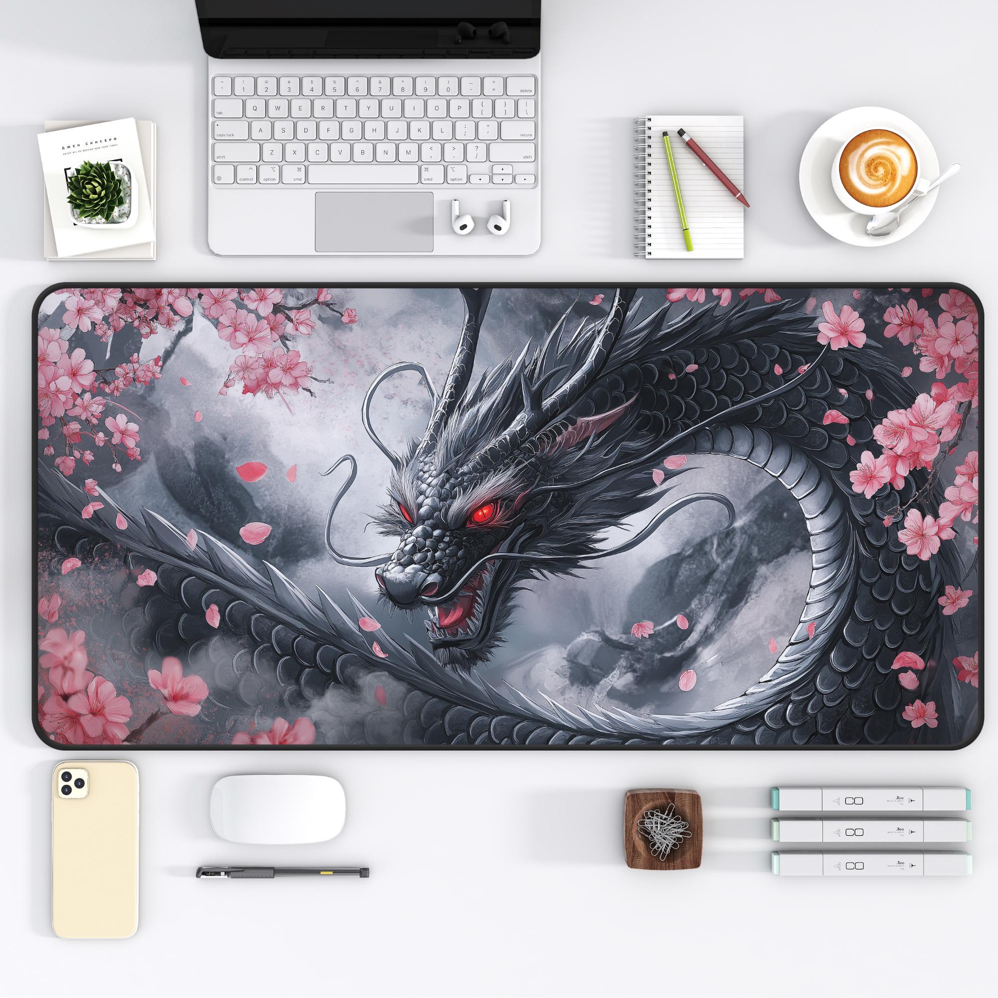 ドラゴンデスクマット ダークファンタジー マウスパッド 大型デスク