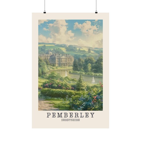 Pemberleyプリントポスター、ジェーン・オースティン旅行用プリンター