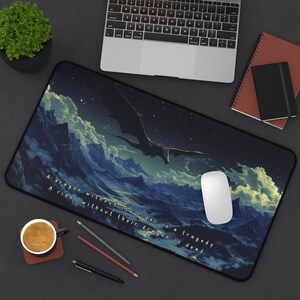 Fourth Wing Inspired Desk Mat Basgiath War College Custom Deskmat Fantasy Mouse Pad Bookish Merch Gamer Gift Book Nook Decor Aesthetic Desk 12" × 22"