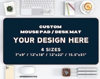 Custom Desk Mat, Custom Mouse Pad, Personalized Gift Mousepad, Personalized Desk Mat, Home Office Decor Extended Desk Accessory Gaming Mat