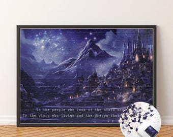 Rompecabezas Velaris de ACOTAR, rompecabezas de fantasía de ACOTAR, artículos para amantes de los libros, Ciudad de la Luz Estelar, idea de regalo para amantes de los libros, decoración para la habitación de los libros