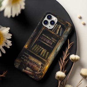Enchanting Book Nook Phone Case Custom Bookish Iphone 16 Case Book Lovers Gift Throne of Glass Inspired Phone Case Vintage Book Decor