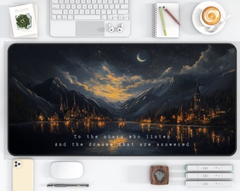 Velaris Desk Mat Acotar Mouse Pad Custom Deskmat, Night Court, City of Starlight, Bookish Merch, Laptop Mat for Book Lovers, Book Nook Decor