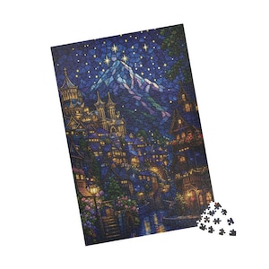 Stained Glass Velaris Night Court Puzzle | City of Starlight ACOTAR Inspired Fantasy Art Jigsaw | Bookish Romantasy Gift image 9