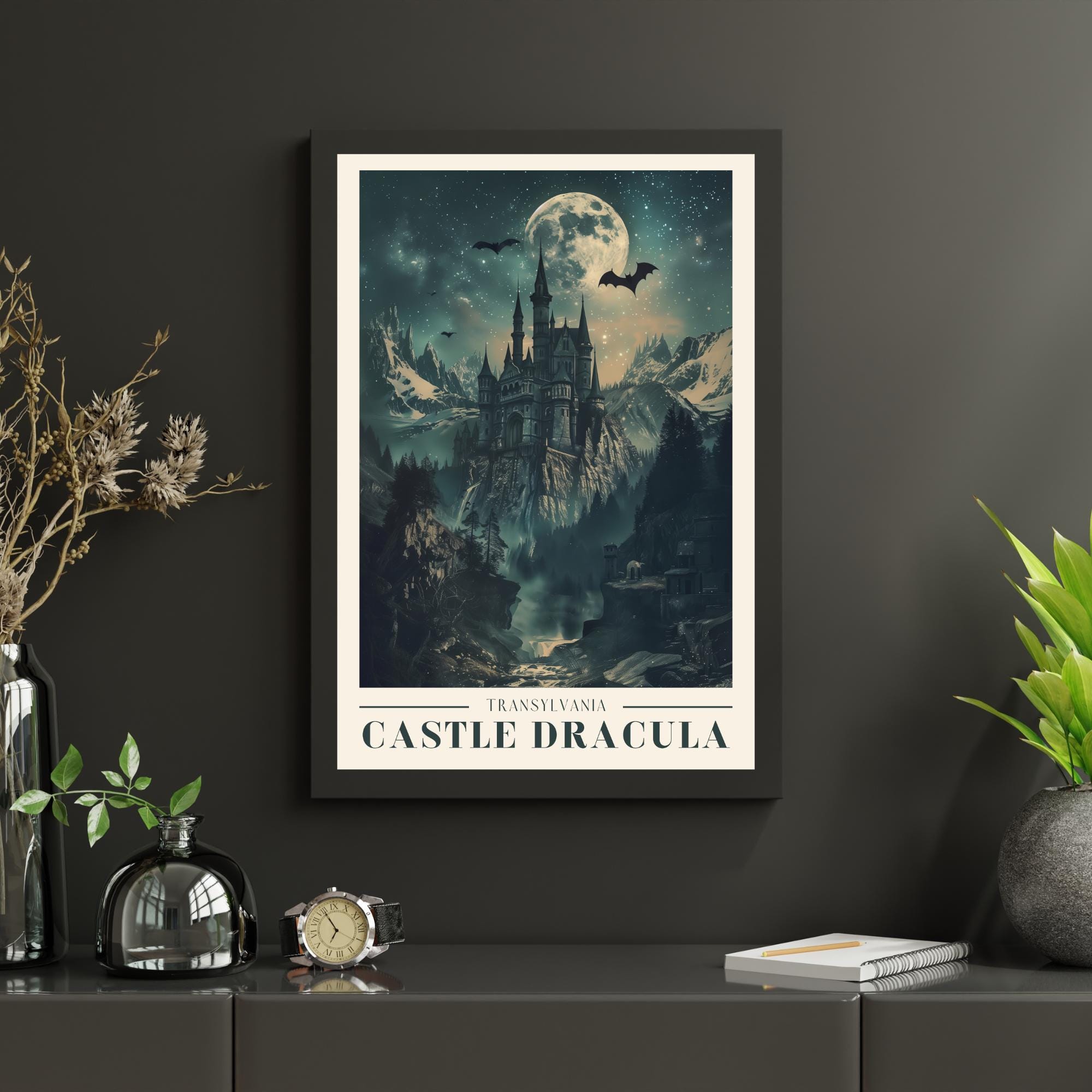 Castle Dracula Art Print Gothic Castle Digital Download Dark Academia ...