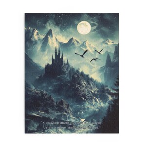 Fourth Wing Puzzle Basgiath War College Jigsaw Puzzle Dragon Rider Art Bookish Merch Book Nook Kit Gift for Book Lovers Book Room Decor image 3
