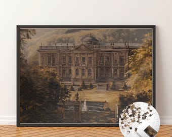 Pemberley Puzzle Pride and Prejudice Game Puzzle Bookish Merch Jane Austen Inspired Art Picture Puzzle for Book Lovers Gift Idea