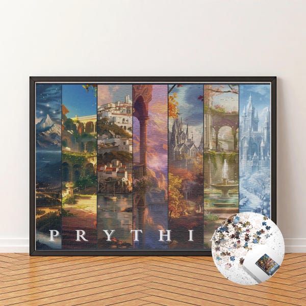 ACOTAR Puzzle, Prythian Courts Picture Puzzle, Night Court, Velaris Print, Bookish Gift Idea Bookish Jigsaw Puzzle Book Nook Kit Sara J Maas