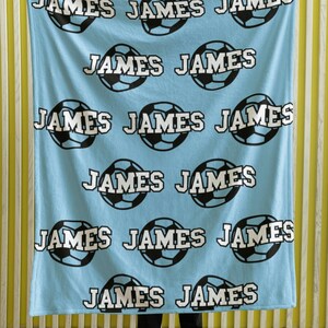 Personalized Soccer Blanket Gift For Soccer Player Birthday Gifts For Boys and Girls Custom Soccer Blanket Gift For Dad Custom Name Blanket