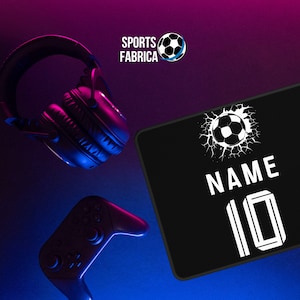 Personalized Name and Number Soccer Gaming Mouse Pad Custom Soccer Birthday Gifts Custom Office Desk and Gaming Mouse Pad For Boys and Girls