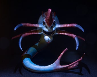 Leviathan Subnautica Figur – 3D-Druck, handbemalte Kunstharzfigur