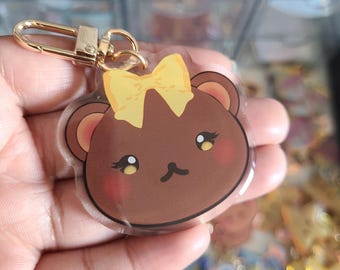 Yellow Teddy Bear | Clear Acrylic Keychain | Accessory For Keys, Backpacks, Purses