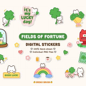Digitale plannerstickers Kawaii Cat: Goodnotes-stickers lente (pdf en png)