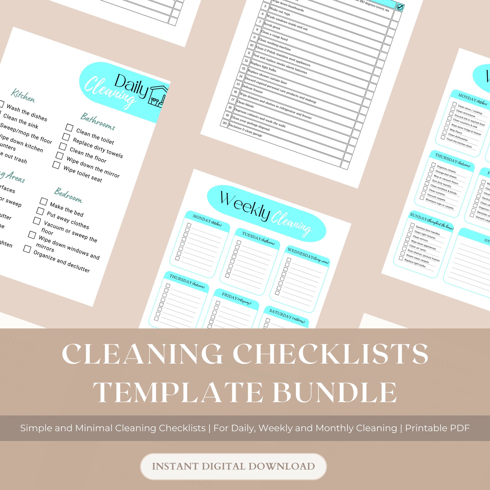 The Ultimate Cleaning Checklist, Home Cleaning Schedule, Daily, Weekly ...