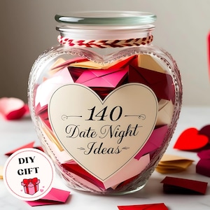 Date Night Cards DIY Glas, einzigartige Date Night Ideen für Paare, druckbare Date Karten, Date Night Coupons, Jahrestagsgeschenke für Sie und Ihn