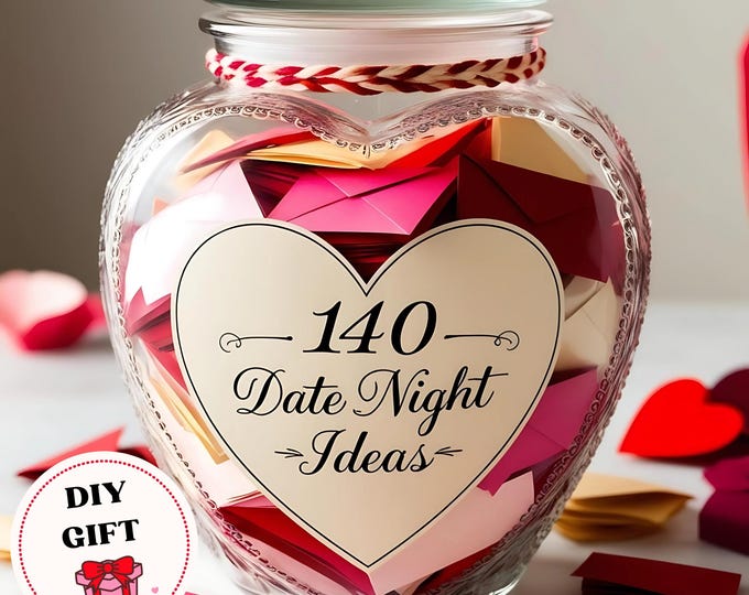 Date Night Cards DIY Jar, Unique Date Night Ideas for Couples, Printable Date Cards,  Date Night Coupons, Anniversary Gifts for Him and Her