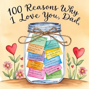 Redenen waarom ik van je hou papa DIY-cadeaupot, Vaderdagcadeau, cadeau-ideeën, afdrukbaar vaders verjaardagscadeau, cadeau voor hem, oprechte cadeaupot