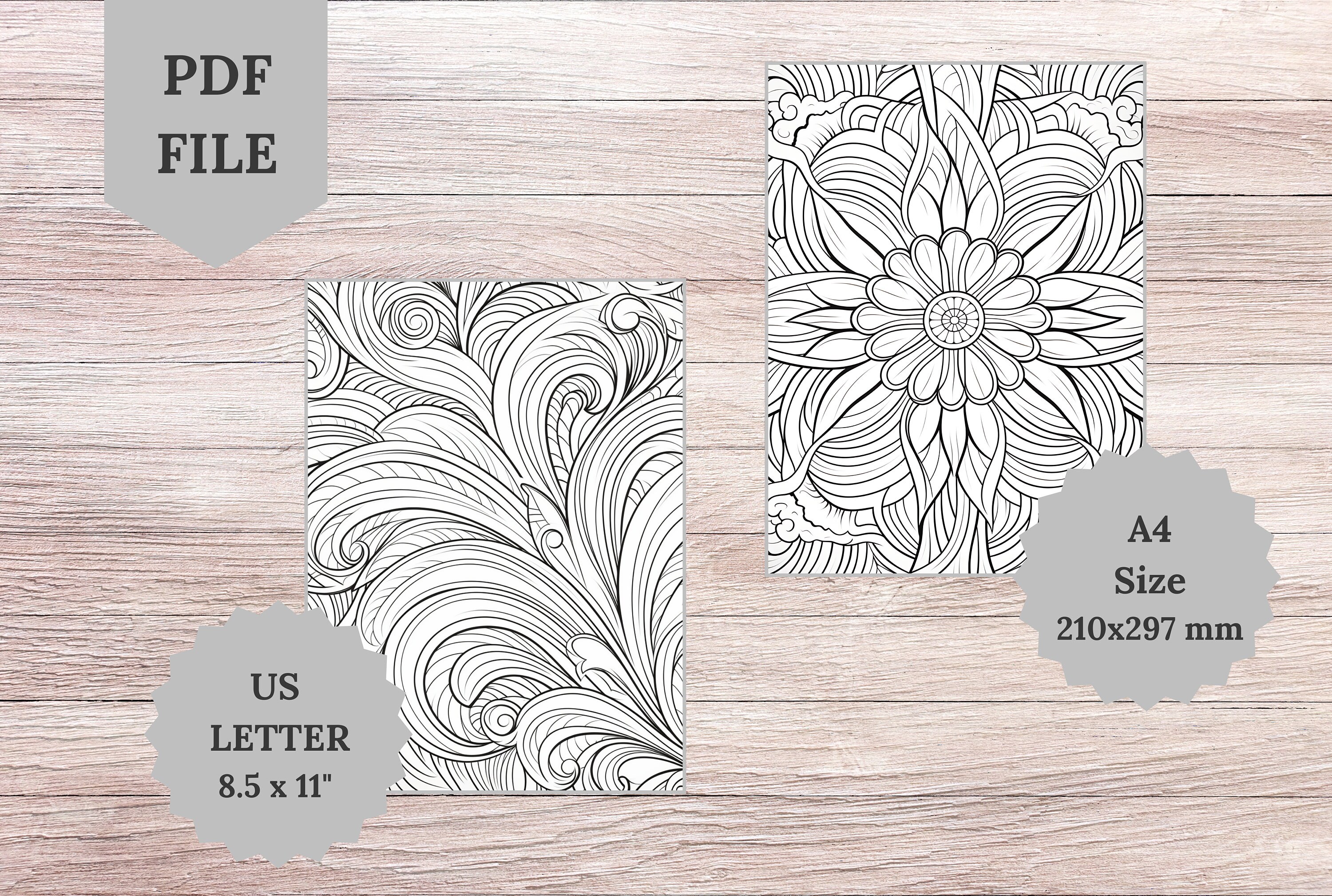 40 Abstract Coloring Pages for Adults and Kids Abstract Pattern Adult ...