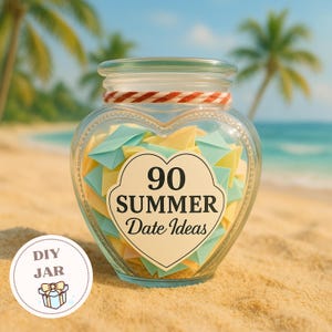Tarjetas de cita de verano: tarro DIY, ideas originales para citas de verano en pareja, tarjetas de cita imprimibles, cupones para citas, regalos de aniversario